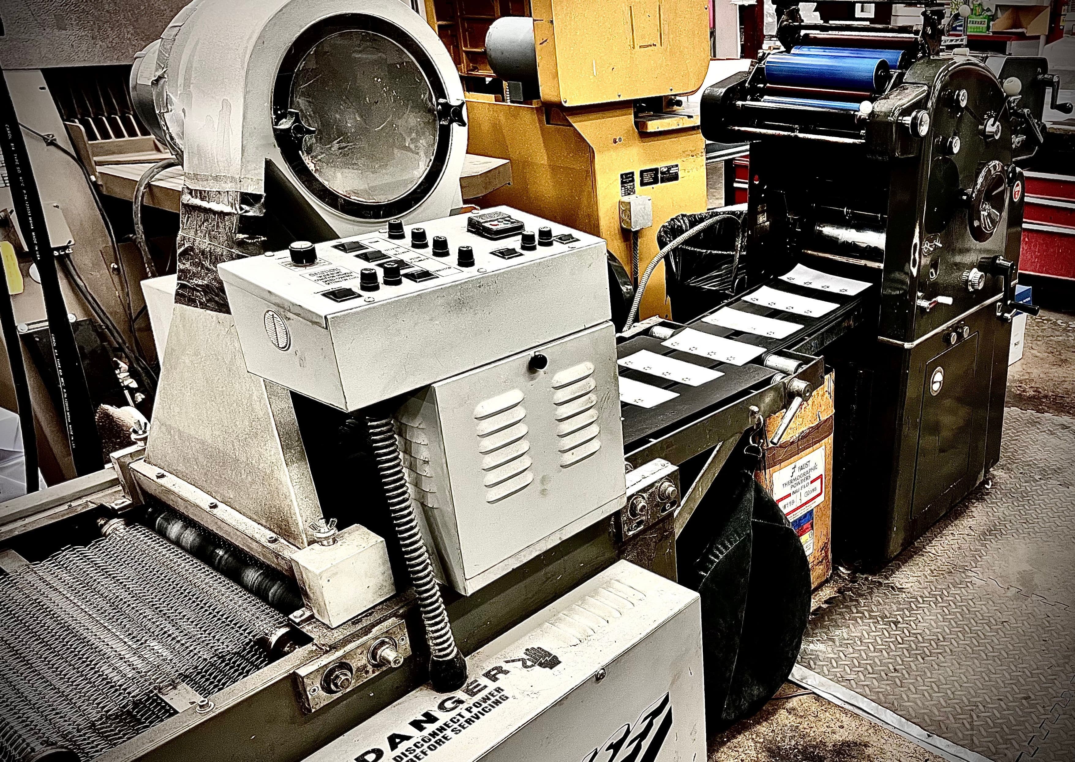 Thermography Printer, a detailed print for beautifly printed business cards.